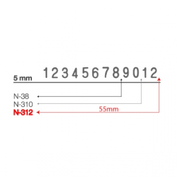 Numbering Stamp N312 - 5mm  12 Band Number  