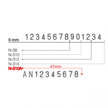 Numbering Stamp N310A - 5mm with Alphabet  